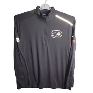 Fanatics Philadelphia Flyers NHL Pro Pullover 1/4 Zip Black Long Sleeve Men XXL